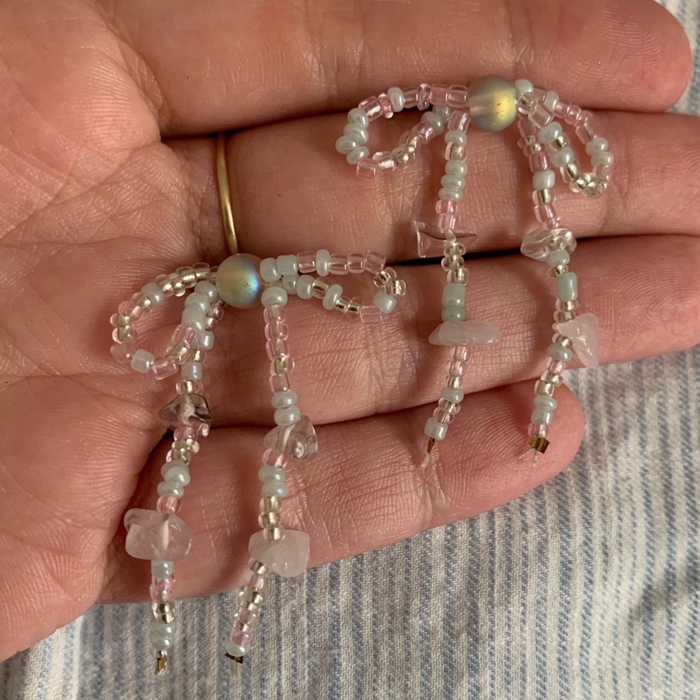 Pastel Bow Stud Earrings - Picture 2 of 2